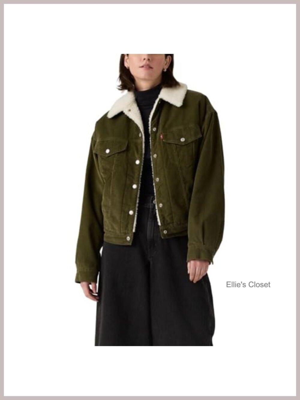 Sherpa Lined Trucker Jacket Relaxed Fit Cotton